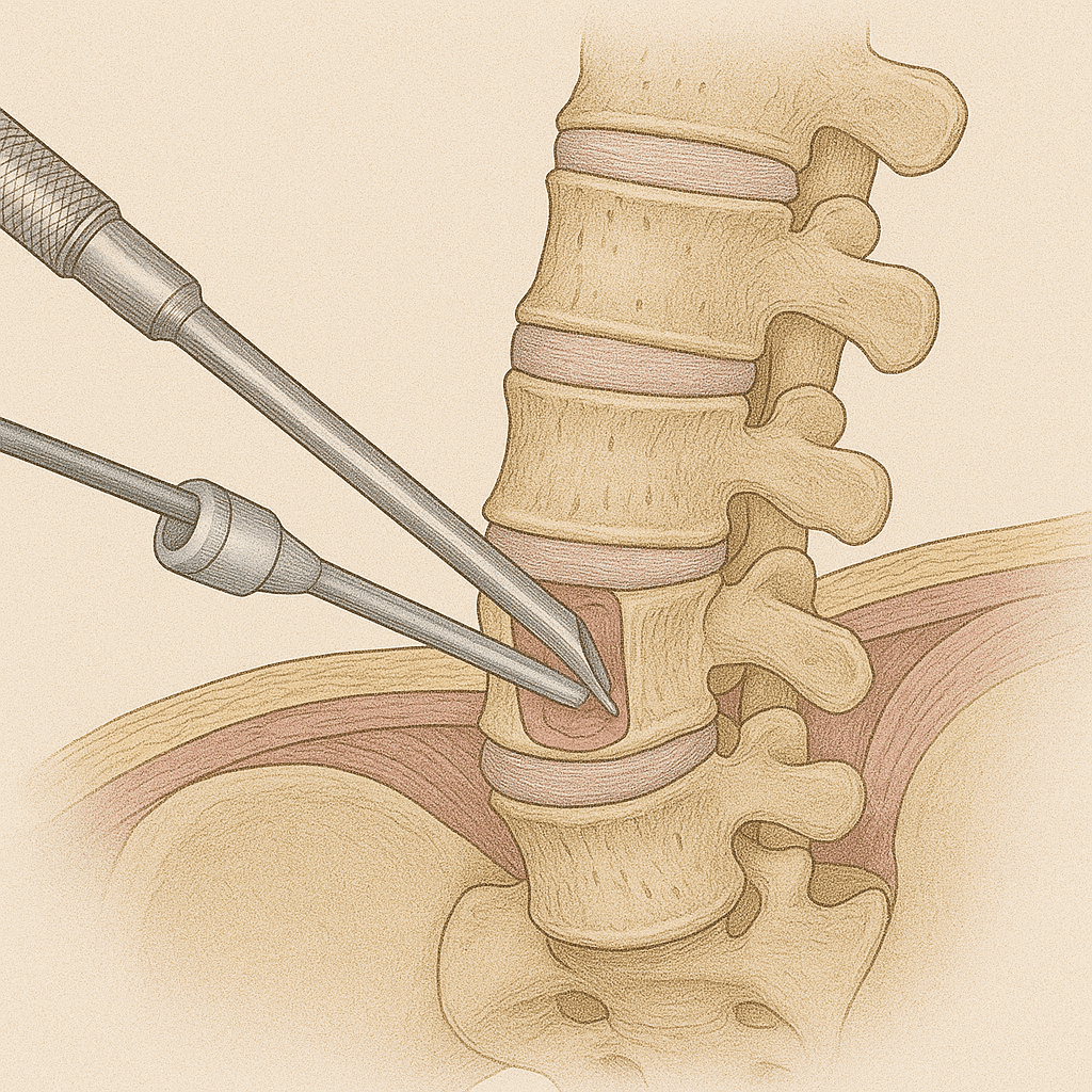 Endoscopic discectomy view